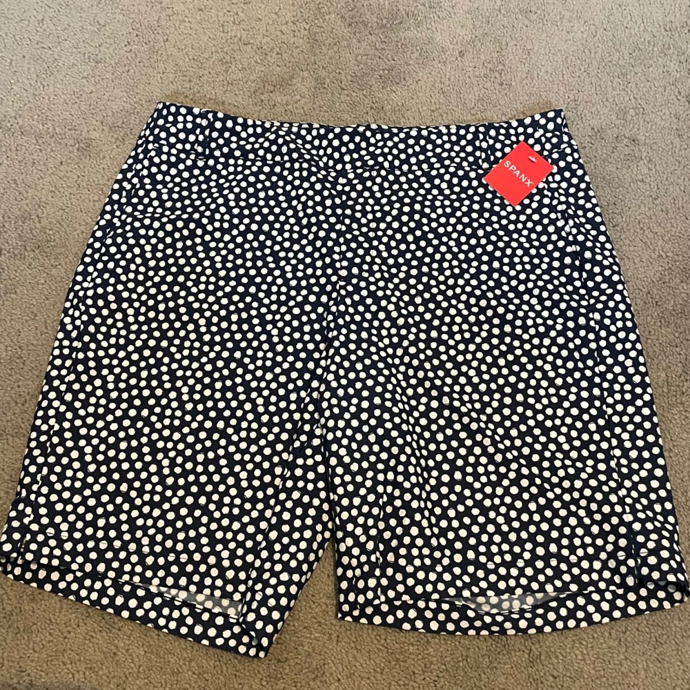 Spanx Women's Navy & White Polka Dot Shorts